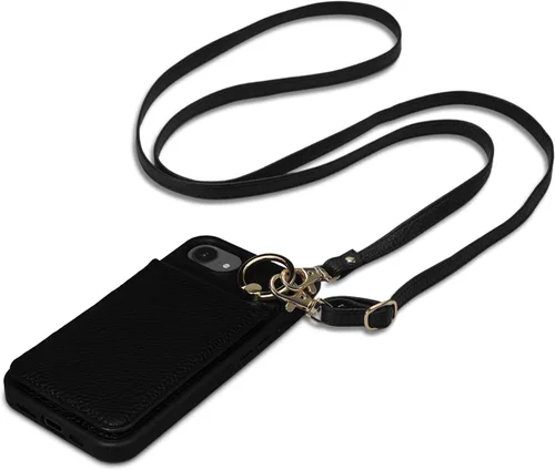 Vista 44 de Funda para iPhone 12 Pro/12, 6.1'', Funda Cartera Cruzada Desmontable con Ranuras para Tarjetas con Bloqueo RFID, Anillo de Soporte 360, Funda Negro