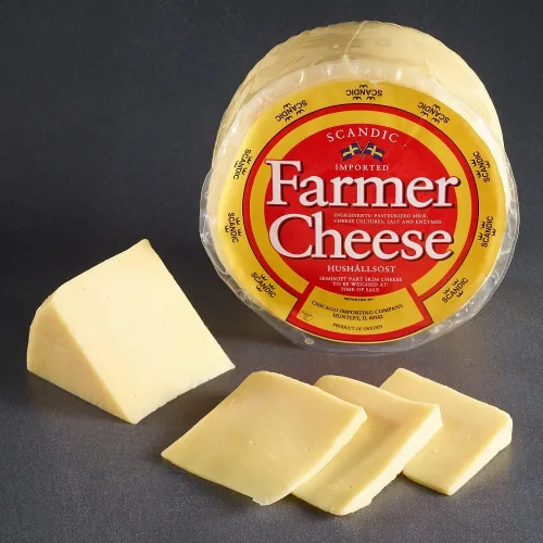 Vista 2 de Queso de granjero sueco Hushallsost "Queso doméstico" Rueda entera Aproximadamente 2 libras