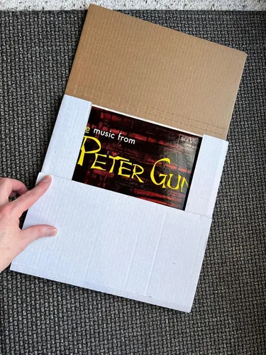 Vista 6 de Juego de cajas de envío LP blancas para discos de vinilo, 12.6 x 12.6 x 1 pulgada, cajas de cartón corrugado, caja de papel (5)