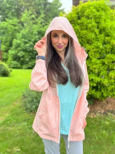 Vista 3 de TCOT Chaquetas de lluvia para mujer, impermeables, rompevientos, ligeras y portátiles