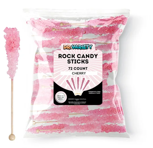 Vista 7 de Blue Rock Candy Sticks '72 Pack' – Roca de cristal de azúcar Razz azul envuelta individualmente a granel – Perfecto para recuerdos de fiesta, bodas