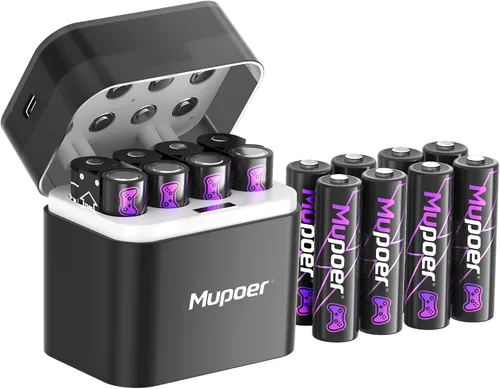 Vista 11 de Baterías AA recargables con caja, baterías de litio de 3600 mWh, AA de 1.5 V, 4 unidades, batería doble A, recargable, iones de litio de larga