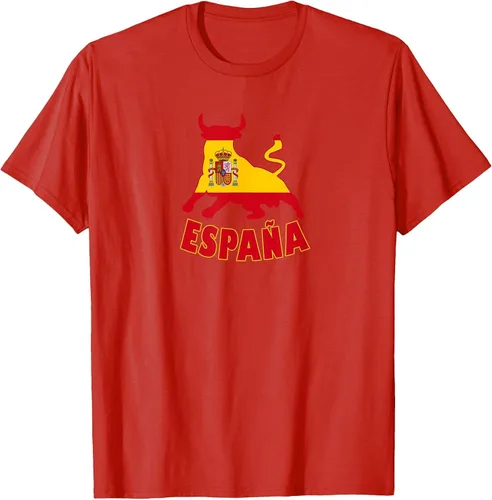 Vista 63 de Spain Espana with Bull and National Flag/Present T-Shirt Asphalt Grey