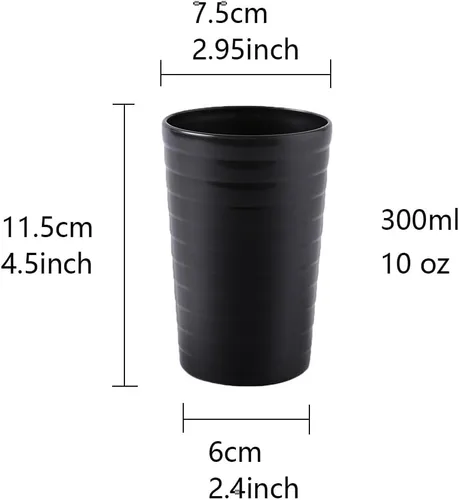 Vista 2 de Simple Toothbrush Cup Household Washing Cup Couple Toothbrush Cup Large Capacity Cup (300ml). (Black & White)