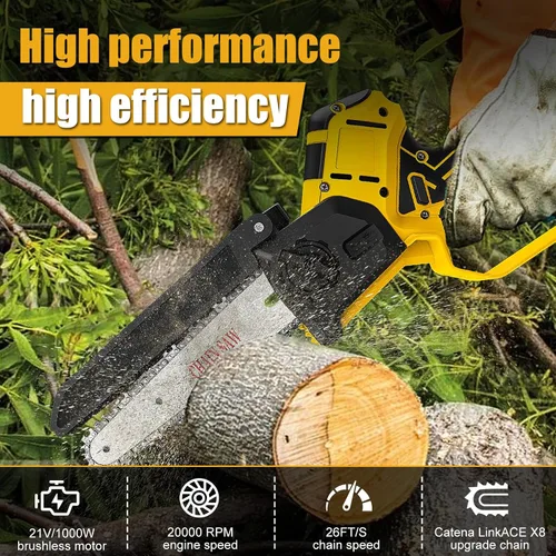 Vista 3 de Sierra de pértiga inalámbrica de 6 pulgadas para batería Dewalt 20V Max (sin batería), motosierra eléctrica sin escobillas con pértiga de extensión