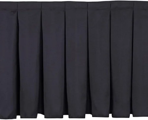 Vista 5 de Efavormart - Cubierta de escenario plegable de poliéster para plataforma de boda, color negro, 16 pulgadas x 10 pies
