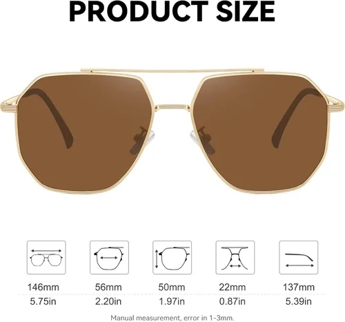 Vista 5 de Fozono Square Polarized Sunglasses for Women and Men Polygon Mirrored Lens Trendy Sunglasses