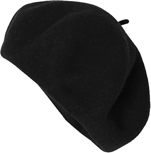 Vista 2 de AIYUE - Gorro de lana de boina francesa para hombre y mujer color sólido cálido para artistas pintores disfraces