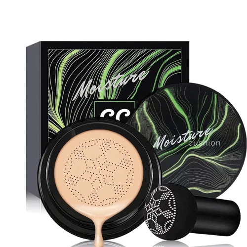 Vista 12 de Mushroom Head Air Cushion CC Cream Nature Foundation, crema BB hidratante, corrector mate de larga duración, base de maquillaje brillante