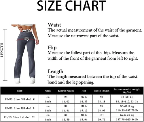 Vista 5 de TRENIS Leggings acampanados para mujer, pantalones de yoga, cintura alta, pierna ancha, gimnasio, deportes, acampanados, talla grande, pantalones