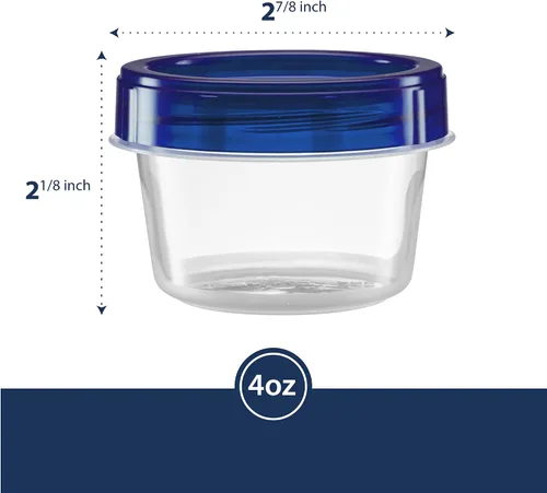 Vista 4 de ELEGANT DISPOSABLES Recipientes pequeños para almacenamiento de alimentos, tapa roscada, reutilizable, apilable, a prueba de fugas, herméticos