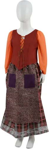 Vista 2 de Disfraz de Mary Sanderson para adultos y niñas, disfraz de cosplay para fiesta de Halloween, vestido de bruja, camiseta sin mangas