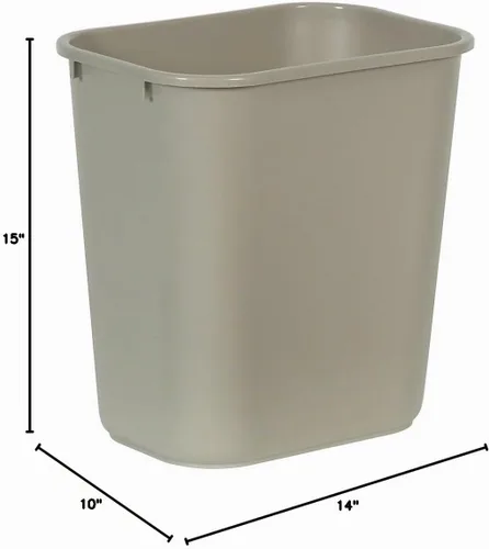 Vista 2 de Rubbermaid Commercial Standard Series - Papeleras, 15 x 10.3 x 14.4 pulgadas, color beige