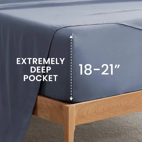 Vista 5 de SLEEP ZONE Juego de sábanas de bolsillo extra profundo de 18 pulgadas para niños, 3 piezas, sábanas súper suaves para colchones profundos