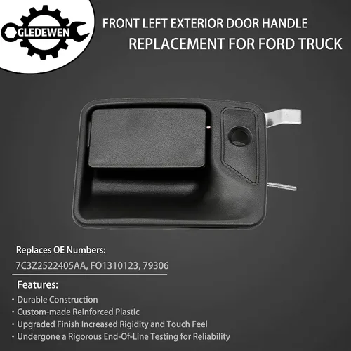 Vista 3 de Gledewen Manija de puerta exterior, lado delantero del conductor, compatible con Ford F-250/F-350/F-450/F-550 Super Duty/Ford Excursion 1999-2016