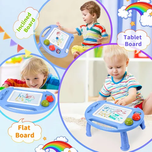 Vista 4 de Juguetes para niños pequeños, juguetes para niños de 1 a 2 años, tablero de dibujo magnético, tablero de garabatos borrable para niños, juguetes