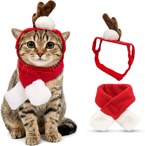 Vista 13 de NAMSAN Disfraz de marinero para mascotas, perros pequeños, conejos, sombrero de marinero de gato de Halloween con cuello de corbata, capa de Blanco
