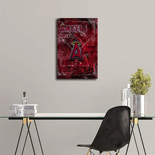 Vista 4 de Anaheim Póster de ángeles de béisbol, deportes, lienzo para pared, diseño de arte de pared, decoración del hogar (enmarcado, 8 x 12 pulgadas)