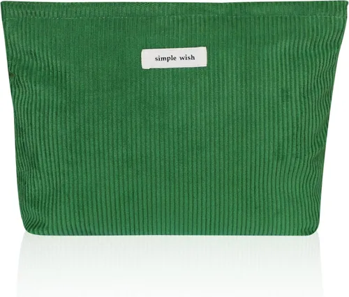 Vista 40 de Wudygirl Bolsa de maquillaje de lona para mujer, organizador estético de maquillaje, bolsa de maquillaje de viaje, bolsa de aseo para bolso, bolsa