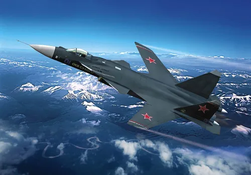 Vista 2 de Hobby Boss Su-47 (S-37) Berkut Kit de construcción de modelo de avión