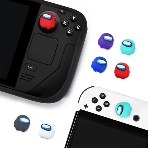 Vista 6 de FUNLAB - Tapas de palanca de mando con empuñaduras para el pulgar compatibles con Steam DeckNintendo SwitchOLEDLite Among Us Controller Accessories