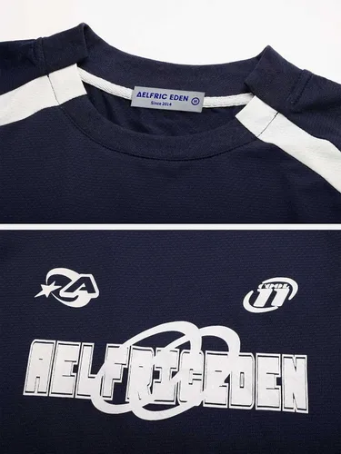 Vista 5 de Aelfric Eden Camiseta de gran tamaño para hombre, camisa de los años 90, unisex, ropa de calle, contraste, color gráfico, camisetas casuales