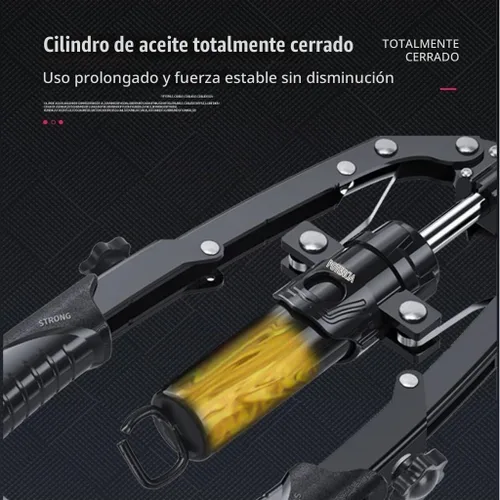 Vista 3 de Twister hidráulico 2 en 1 mejorado con ruedas, ajustable de 22 a 440 libras, ejercitador de brazo giratorio con mango elástico, rueda de rodillo