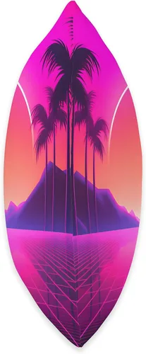 Vista 2 de PP Accessories Retrowave 80s Vaporwave Synthwave Sunrise Throw Pillow, 16x16, Multicolor