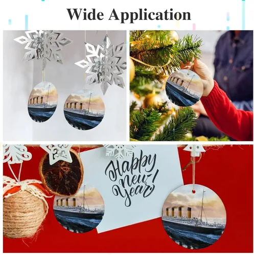 Vista 3 de Retro Titanic Famoso Antiguo Histórico Adorno de Navidad Decoraciones de cerámica para árbol de Navidad Fiesta en casa