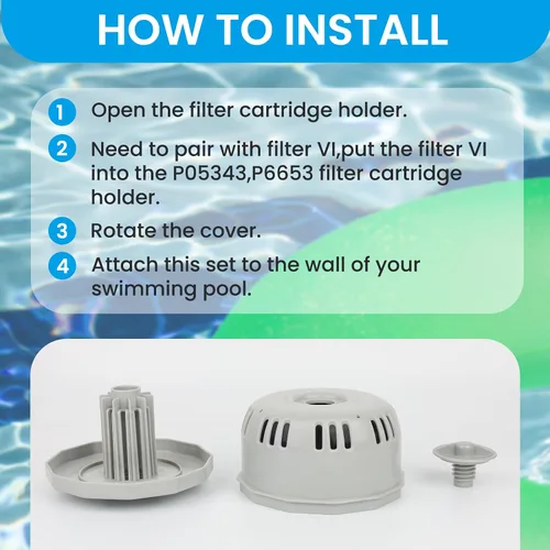 Vista 6 de P6653 P05343 54123 54112 - Soporte de cartucho de filtro de repuesto para bañera de hidromasaje, compatible con filtros tipo VI, soporte de cartucho