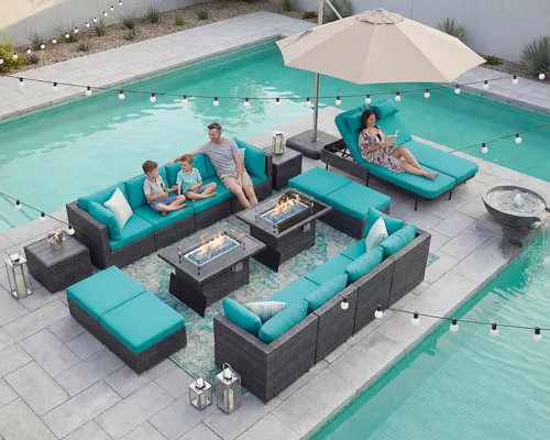 Vista 137 de NICESOUL Juego de muebles de patio de ratán extra grande con mesa para fogata de gas y propano, 29.3 pulgadas, respaldo alto, cómodos conversaciones
