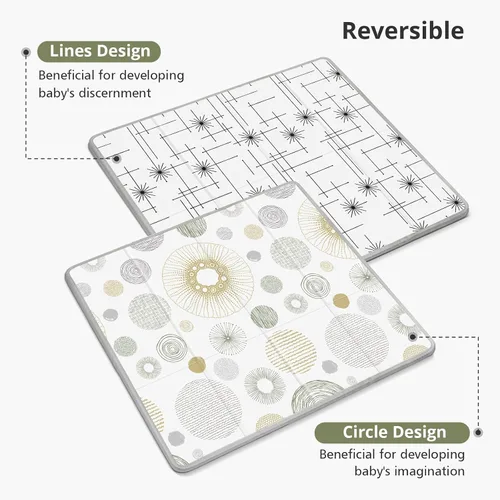 Vista 3 de Alfombra de Juego Plegable para Bebé, PIGLOG 50X50 Alfombra de Pañal Impermeable para Bebés y Niños Pequeños, Alfombra de Espuma Segura para Tiempo