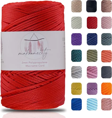 Vista 62 de Makromecity, Cordón de macramé de poliéster de 2 mm x 250 yardas (750 pies) Cordón de macramé de 2 mm de polipropileno para arte y manualidades