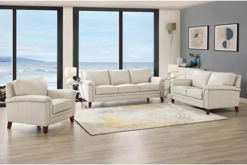 Vista 24 de Hydeline Westcott - Silla de cuero de grano superior, gris plateado, espuma viscoelástica y bobinas de bolsillo Plata Gris