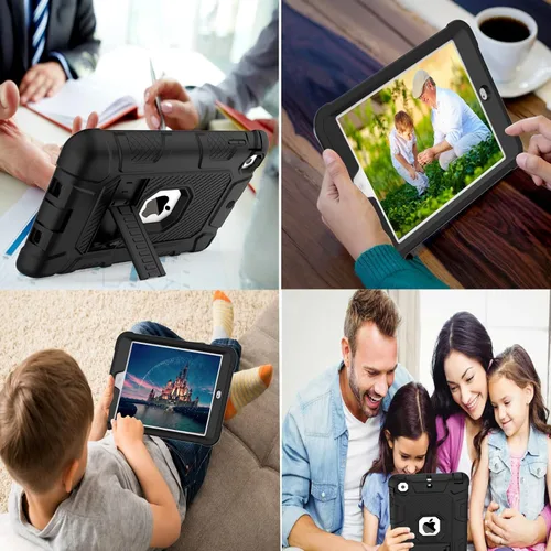 Vista 6 de TIMISM Funda para iPad mini, iPad mini 2, funda para iPad mini 3 con soporte resistente, 3 en 1, resistente a prueba de golpes, híbrida de tres #04