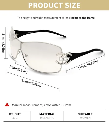 Vista 6 de Zeelool Gafas de sol Y2K para mujeres y hombres, gafas de sol envolventes con escudo sin montura UV400 Alien Futuristic Sun Glasses ZSM0006
