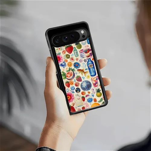 Vista 1764 de Compatible con Google Pixel 4A 5G Mobile Case Creative Acrylic Panel trasero Silicona Protección Grip especialmente diseñado para Google Pixel 4A 5G