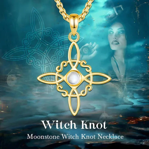 Vista 7 de Vito Juego de joyas de plata de ley 925 con nudo de bruja de obsidiana para mujer, Nudo de Bruja Plata 925, dije original para mujer, aretes
