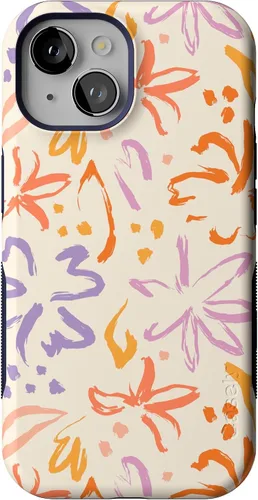Vista 25 de Casely Funda para iPhone 15 Flores pintadas Frida Kahlo Floral Girly Funda atrevida Compatible con MagSafe
