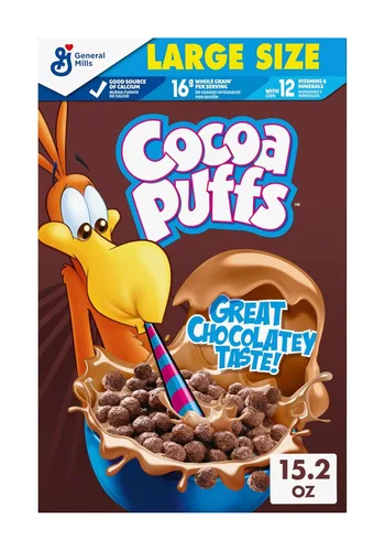 Vista 12 de Cocoa Puffs, Cereal de desayuno con chocolate, hecho con grano entero, 10.4