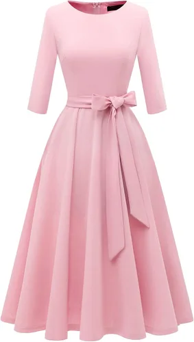 Vista 20 de DRESSTELLS Vestidos de cóctel para mujer, vestido vintage de boda para Negro