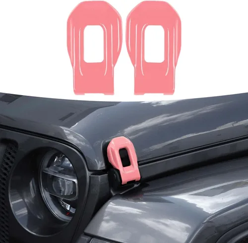 Vista 8 de RT-TCZ Cubierta de pestillo de capó, soportes exteriores de bloqueo de capó, accesorios de decoración de ABS para Jeep Wrangler JL JLU y Gladiator
