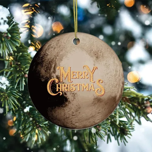 Vista 2 de Cheyan Divertido adorno de porcelana cósmico de planeta galáctico de Navidad, decoración del hogar, colgantes de Navidad, abanicos de astronomía