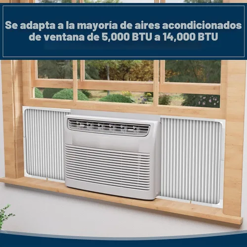 Vista 8 de Paneles laterales de aire acondicionado de ventana ajustables con juego de marco, paneles laterales de CA extra anchos para unidades de CA de 5000 a