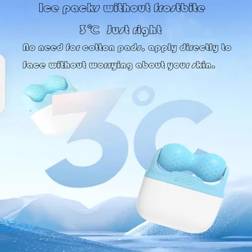 Vista 5 de Rodillo de hielo para cara, rodillo facial de hielo, herramientas de terapia de frío, rodillo de hielo facial frío masajeador para hinchazón ocular