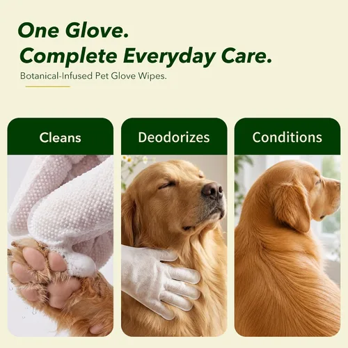 Vista 7 de Toallitas hipoalergénicas para guantes de baño para perros