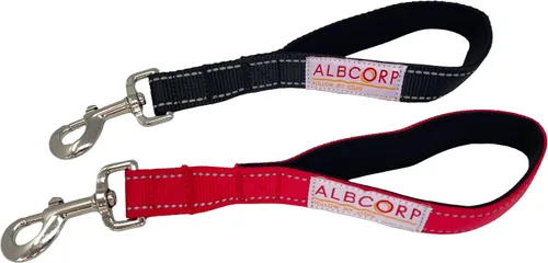 Vista 2 de Albcorp Correa corta para perro, nailon Owen con mango de neopreno acolchado, 12 pulgadas, negro