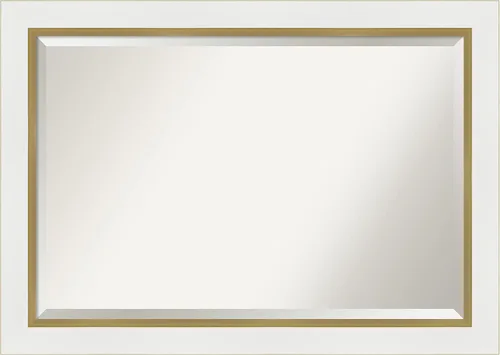 Vista 26 de Amanti Art - Espejo de baño blanco para sobre lavabo, espejo de tocador rectangular blanco de 35x45 para gabinete, marco moderno extragrande, se