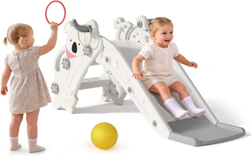 Vista 9 de Babytronic Tobogán 4 en 1 para niños pequeños de 1 a 3 años, para Rosa