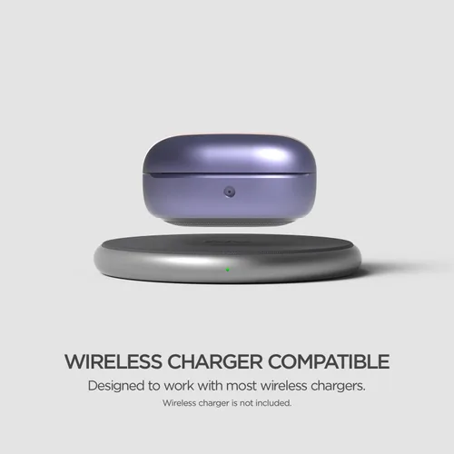Vista 5 de VRS Design Funda moderna para Galaxy Buds (2023, 2022, 2021, 2020), color morado